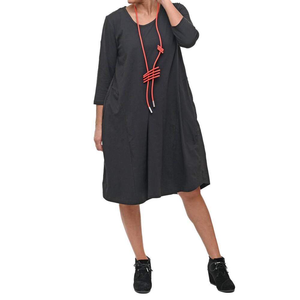 NEW TULIP CLOTHING three-quarter sleeves tabbie derss in black